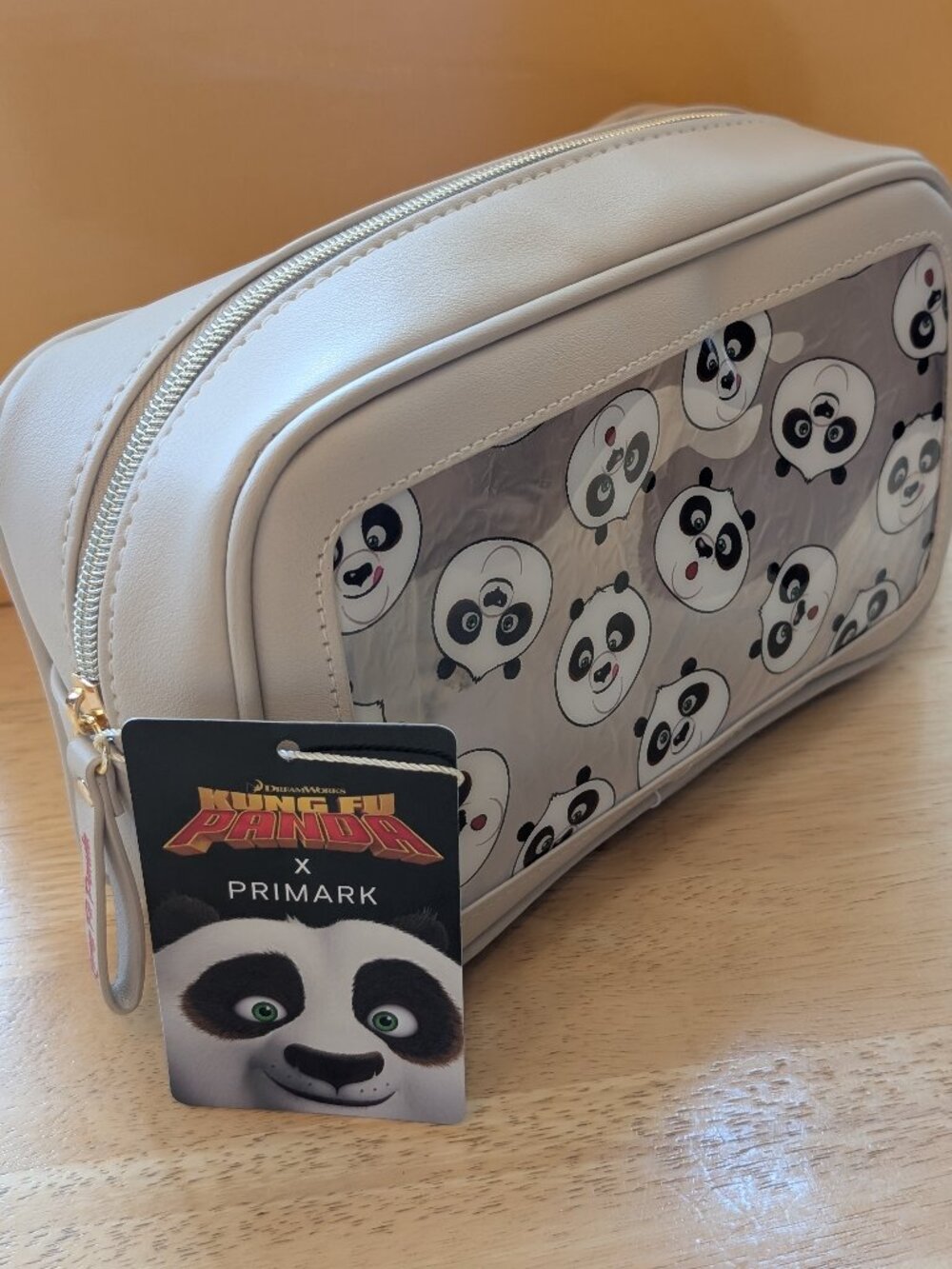 Primark Panda Clear Cosmetic Pouch NWT
